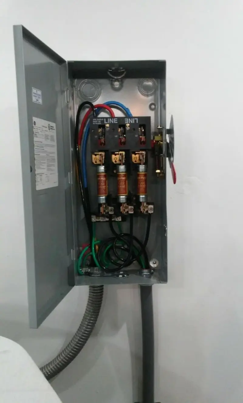 Three-phase disconnect switch installed for Electrical Wiring & Rewiring in Avon